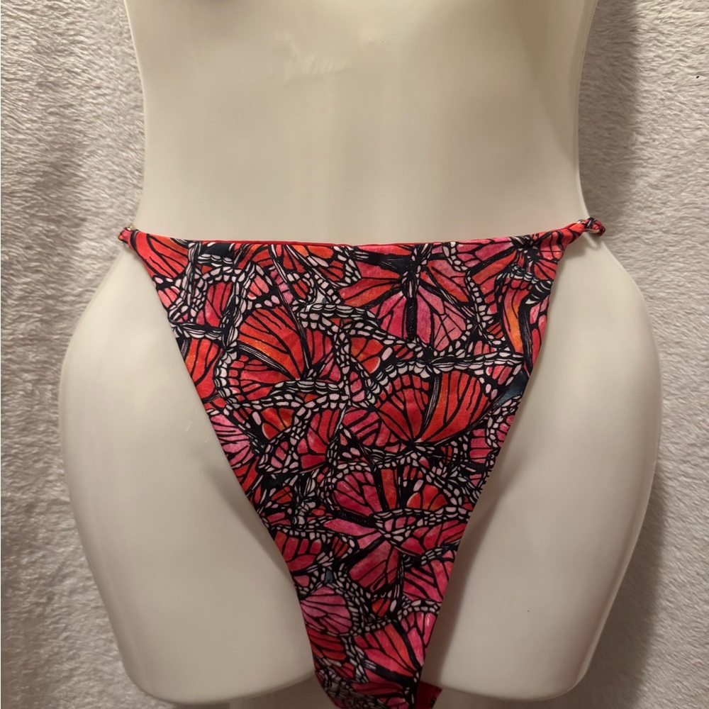 Toluca Pink and Orange butterfly High-Cut Bikini